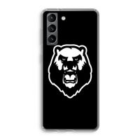 Angry Bear (black): Samsung Galaxy S21 Transparant Hoesje
