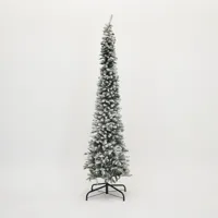 Kunstkerstboom Pencil Pine Snowy 300 cm Hoog Groen Wit Besneeuwd Everlands