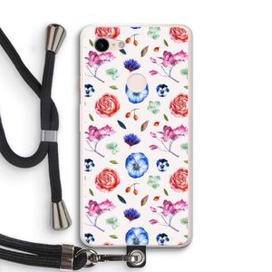 Bloemetjes: Pixel 3 XL Transparant Hoesje met koord