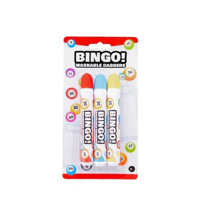 Bingo stiften/markers/dabbers - 3x - blauw/geel/rood - 20 ml