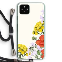 Wilde bloemen: Pixel 5a 5G Transparant Hoesje met koord