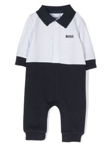 BOSS Kidswear polo à motif monogrammé - Gris