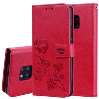 Rose reliëf horizontale Flip PU lederen draagtas voor Huawei mate 20 Pro met houder & kaartsleuven & portemonnee (rood)