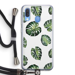 Tropische bladeren: Samsung Galaxy A40 Transparant Hoesje met koord