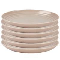 PlasticForte Rond bord/camping bord - 6x - D22 cm - beige - kunststof - thumbnail