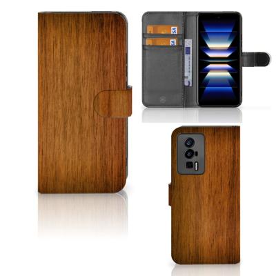 Xiaomi Poco F5 Pro | Book Style Case | Donker Hout