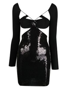 Amazuìn robe courte à sequins - Noir