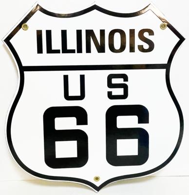 Route 66 Illinois Emaille Bord 12" / 30 cm