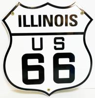 Route 66 Illinois Emaille Bord 12" / 30 cm
