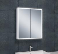 Spiegelkast Quatro | 60x70 cm | 2 Deuren | Directe LED verlichting | Aluminium