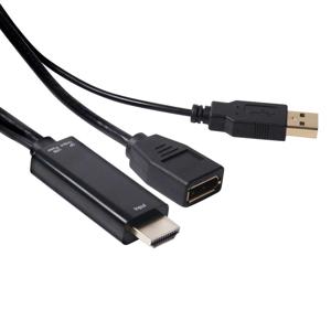 club3D CAC-2330 HDMI Adapter [1x HDMI-stekker - 1x DisplayPort bus] Zwart