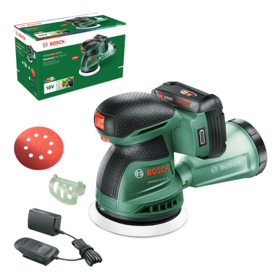 Bosch Groen UniversalOrbit 18V-20 Accu-excenterschuurmachine | Inclusief 2,0 Ah Accu & AL18V20 Lader - 06033E4102