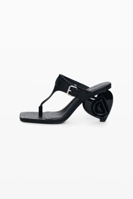 Sandalen met hak in leatherlook - BLACK - 41