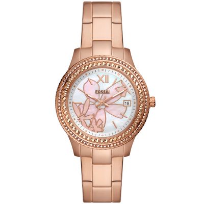 Fossil ES5192 Horloge Stella staal rosekleurig 37 mm