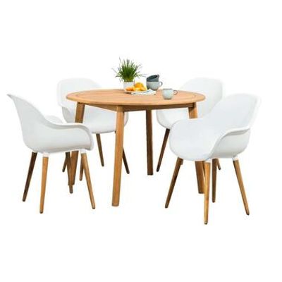 Le Sud tuinset Narbonne Dijon rond - wit - 5-delig