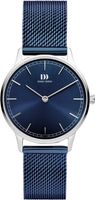 Danish Design IV69Q1249 Horloge Vigelso Mesh staal zilverkleurig-blauw 32 mm