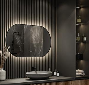 Badkamerspiegel Hipp Design SPV13700BL | 160x70 cm | Ovaal | Indirecte LED verlichting | Touch button | Met spiegelverwarming