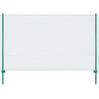 Draadgaashek met palen 25x1,5 m staal groen