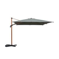 sweeek - Vierkante parasol 3x3m, mast met houtlook