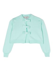 Simonetta cardigan crop à détail de nœud - Vert