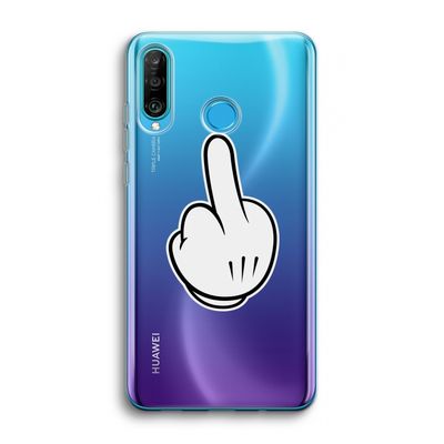 Middle finger white: Huawei P30 Lite Transparant Hoesje