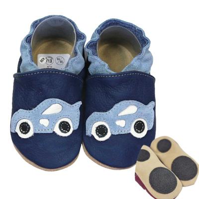 Hobea babyslofjes extra antislip Rennauto dunkelblau-22-23
