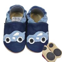 Hobea babyslofjes extra antislip Rennauto dunkelblau-22-23
