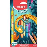 Kleurpotlood maped jungle fever jumbo 12 kleuren