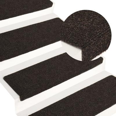 VidaXL Trapmatten zelfklevend 15 stuks 65x21x4 cm donkerbruin rechthoekige rand