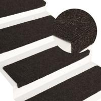VidaXL Trapmatten zelfklevend 15 stuks 65x21x4 cm donkerbruin rechthoekige rand