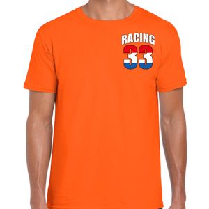 Racing 33 supporter / race fan t-shirt borst bedrukking oranje voor heren