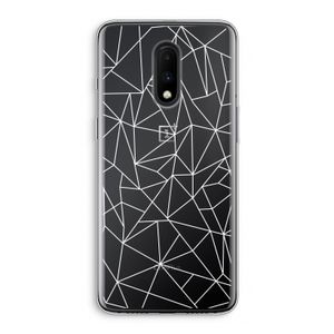 Geometrische lijnen wit: OnePlus 7 Transparant Hoesje