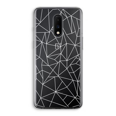 Geometrische lijnen wit: OnePlus 7 Transparant Hoesje