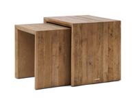 Rivièra Maison Bijzettafel 'Sant Mateu' Eikenhout, Set van 2 stuks