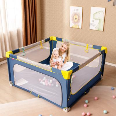 Grote Babybox Opvouwbaar Peuterveiligheidshek met Ritssluiting 50 Zeeballen en 4 Hijsringen Binnen- en Buitenactiviteitencentrum