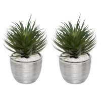 Set van 2x stuks atmosphera kunstplanten in keramische pot 27 cm - thumbnail