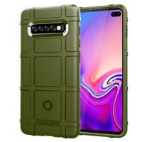 Schokbestendige Protector Cover volledige siliconen beschermhoes voor Galaxy S10 PLUS (leger-groen)