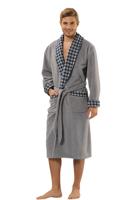 Luxe kamerjas heren marineblauw-grijs-xl