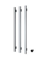 Hotbath &MORE set van 3 rails RASV135 SQUARE135 cm met separate schakelaar en inbouw element Chroom (RASV135-3CR)