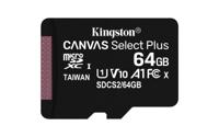 Kingston Technology 64GB micSDXC Canvas Select Plus 100R A1 C10 enkel pakket zonder ADP - thumbnail