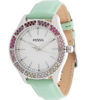 Horlogeband Fossil BQ1221 Leder Groen 18mm