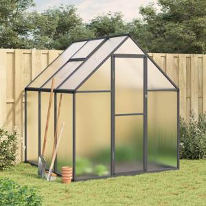 VidaXL Tuinkas met basisframe 169x169x195 cm aluminium antracietkleur