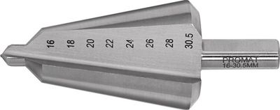 Promat Getrapte plaatboor | boorbereik 16-30,5 mm | HSS-Co totale lengte 76 mm | snedeaantal 2 - 4000862023 4000862023