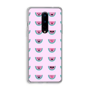 Smiley watermeloenprint: OnePlus 8 Transparant Hoesje