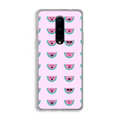 Smiley watermeloenprint: OnePlus 8 Transparant Hoesje