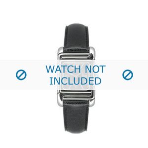 Armani horlogeband AR-0304 Leder Zwart 12mm