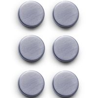 6x Ronde magneetjes extra sterk RVS 2,7 cm   - - thumbnail