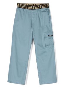 Versace Kids pantalon Greca à coupe droite - Bleu