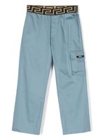 Versace Kids pantalon Greca à coupe droite - Bleu - thumbnail