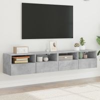 Tv-wandmeubels 2 st 80x30x30 cm bewerkt hout betongrijs - thumbnail